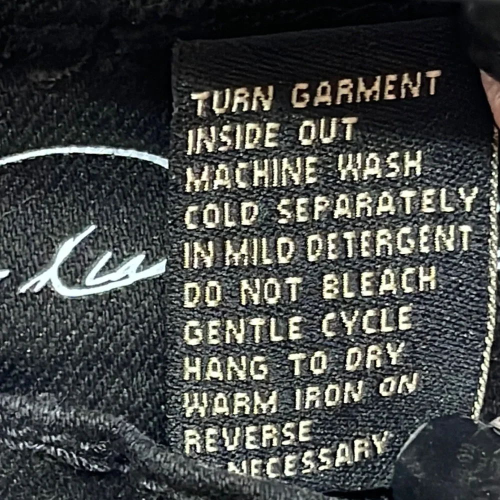 DG2 by Diane Gilman Black Classic Stretch Embroidered Stripe Skinny Jean Size 12 - Picture 3 of 13